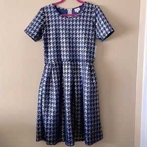LuLaRoe XL Dress Style Amelia Blue and Silver
